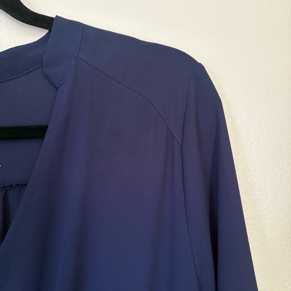 Lush Kendall Blue Faux Wrap Mini Dress Size Medium - Picture 5 of 13